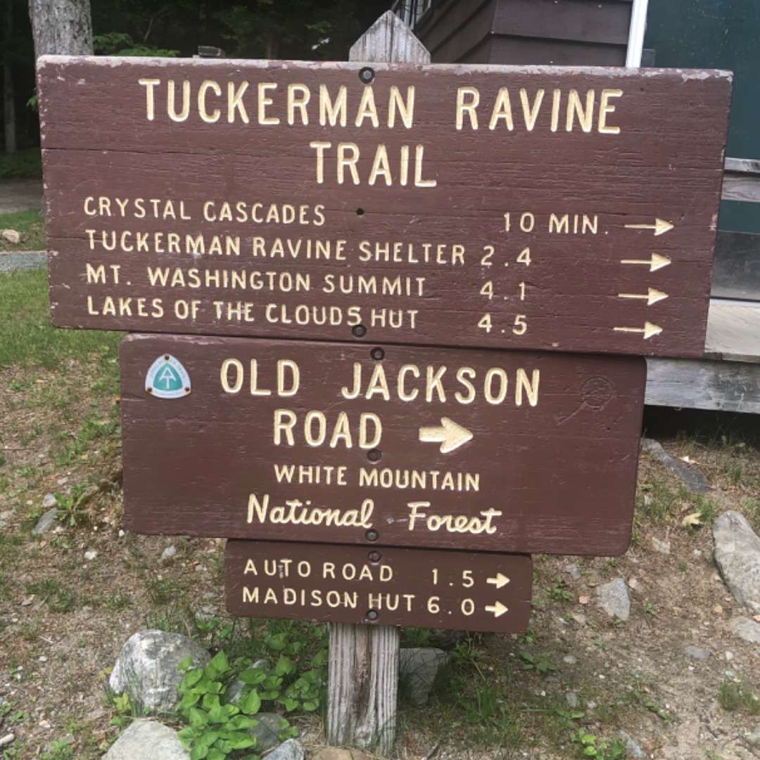 Tuckerman Ravine Trail sign